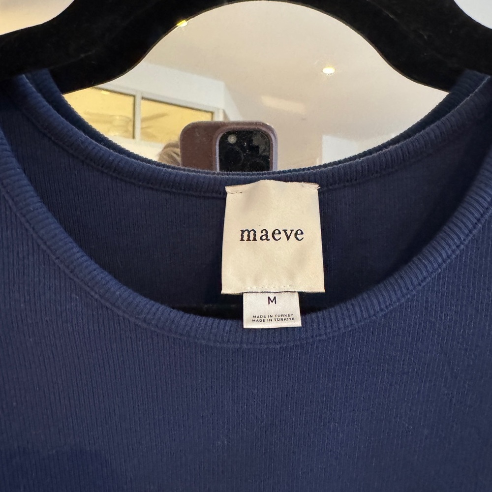 Maeve Deep Blue Bubble Peplum Tank - Picture 2 of 3